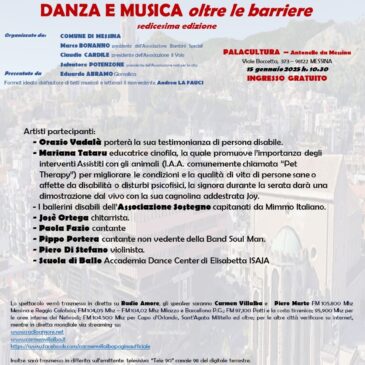 Spettacolo “Danza e Musica oltre le barriere” sedicesima edizione